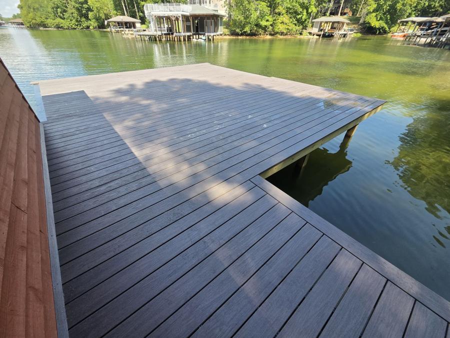 PVC dock in a Lake Anna cove