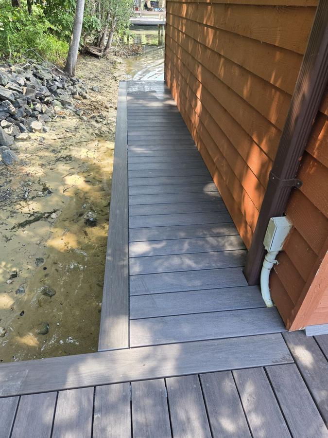 PVC walkway along a boathouse